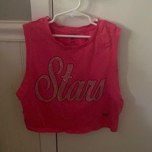 Cropped bling stars top